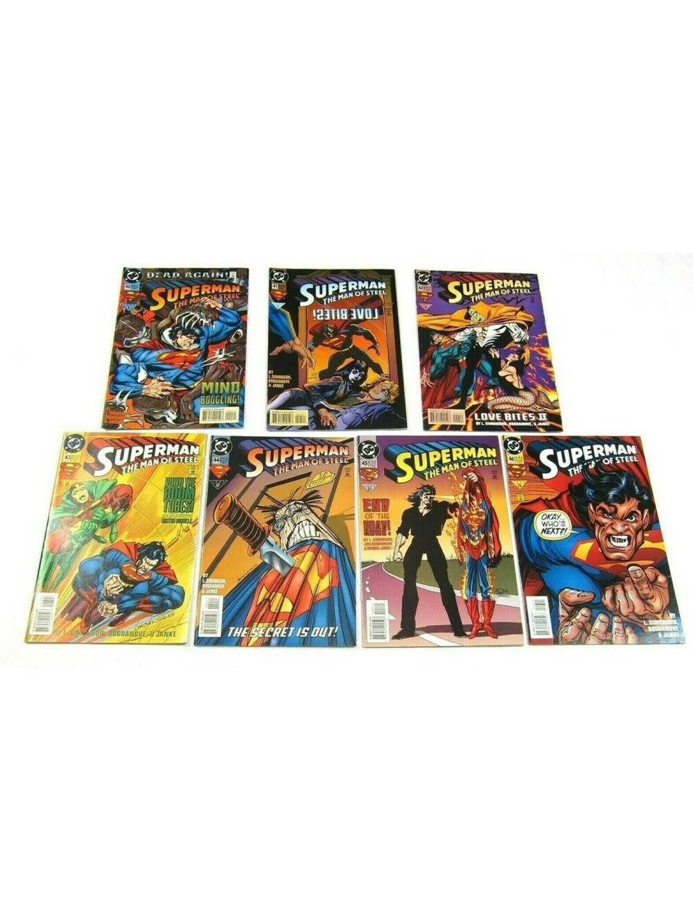 Lot 7 Vintage 1995 Superman The Man of Steel DC Comics Books Jan #40 - Jul #46